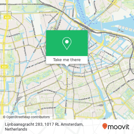 Lijnbaansgracht 283, 1017 RL Amsterdam map