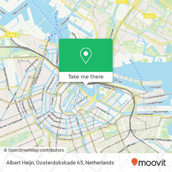 Albert Heijn, Oosterdokskade 65 map