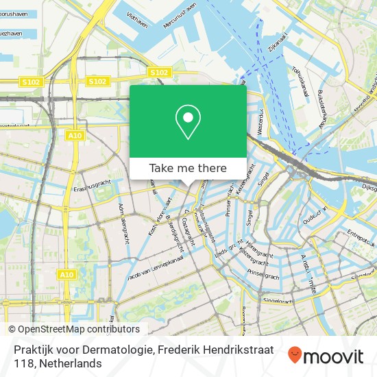 Praktijk voor Dermatologie, Frederik Hendrikstraat 118 map