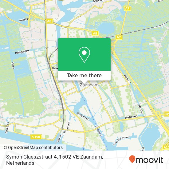 Symon Claeszstraat 4, 1502 VE Zaandam map