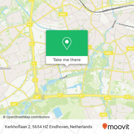 Kerkhoflaan 2, 5654 HZ Eindhoven map