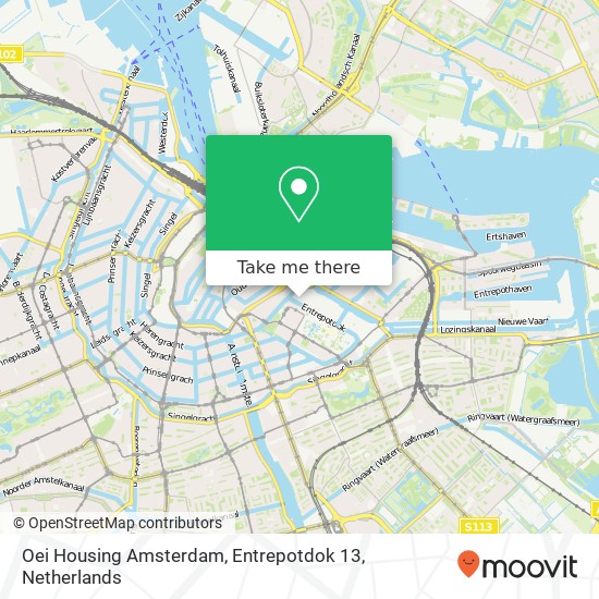 Oei Housing Amsterdam, Entrepotdok 13 Karte