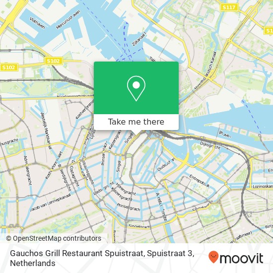 Gauchos Grill Restaurant Spuistraat, Spuistraat 3 map