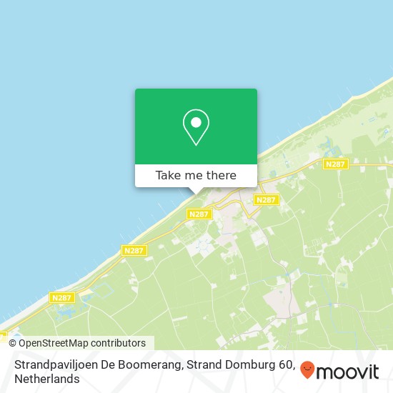 Strandpaviljoen De Boomerang, Strand Domburg 60 map