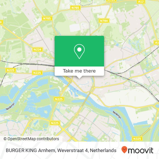 BURGER KING Arnhem, Weverstraat 4 map