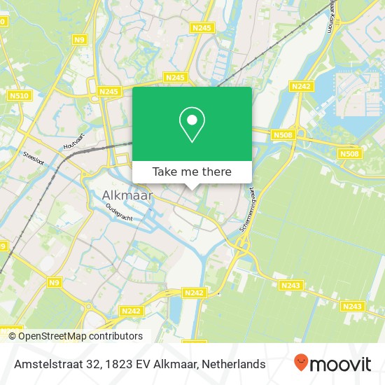 Amstelstraat 32, 1823 EV Alkmaar Karte