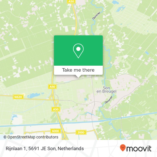 Rijnlaan 1, 5691 JE Son map