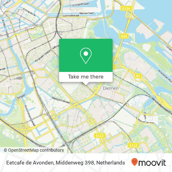 Eetcafe de Avonden, Middenweg 398 map