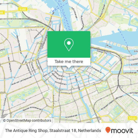 The Antique Ring Shop, Staalstraat 18 map