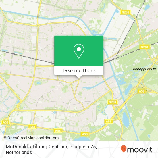 McDonald's Tilburg Centrum, Piusplein 75 map