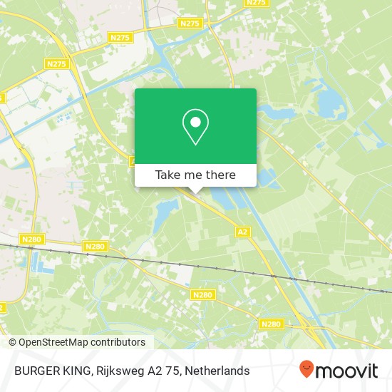 BURGER KING, Rijksweg A2 75 map