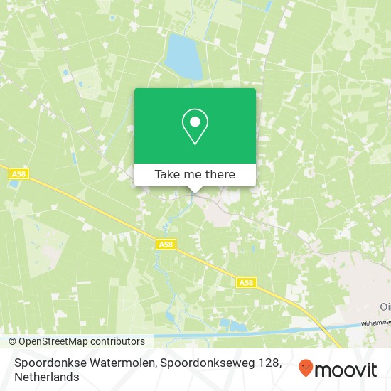 Spoordonkse Watermolen, Spoordonkseweg 128 map