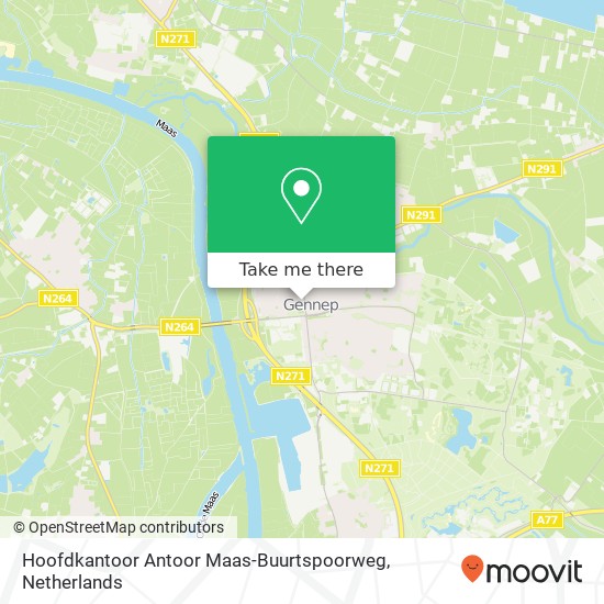 Hoofdkantoor Antoor Maas-Buurtspoorweg map