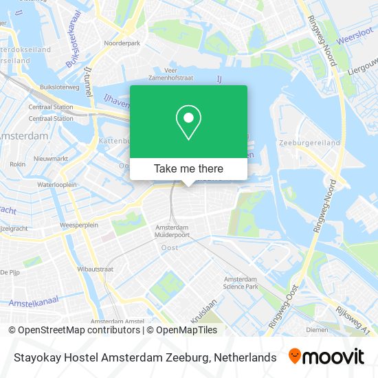Stayokay Hostel Amsterdam Zeeburg map
