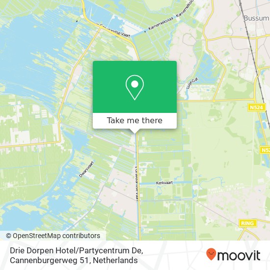 Drie Dorpen Hotel / Partycentrum De, Cannenburgerweg 51 map