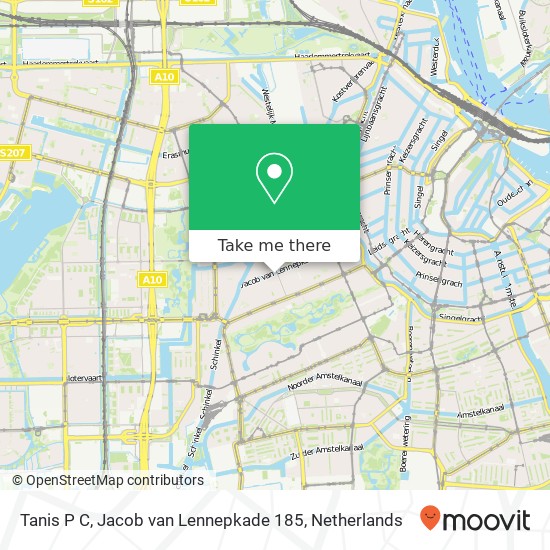 Tanis P C, Jacob van Lennepkade 185 map
