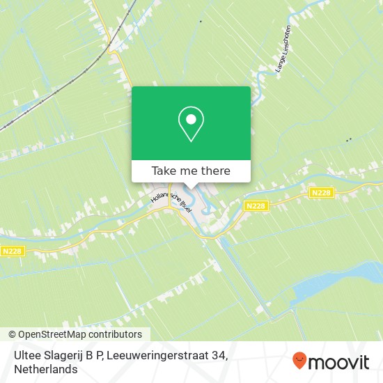 Ultee Slagerij B P, Leeuweringerstraat 34 map