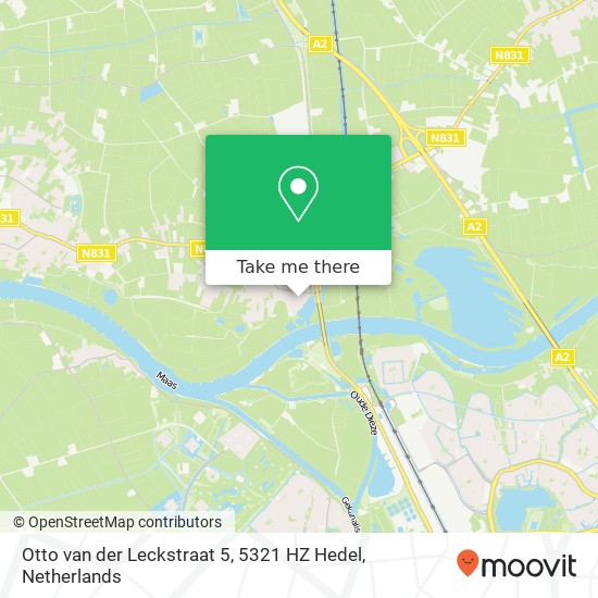 Otto van der Leckstraat 5, 5321 HZ Hedel map