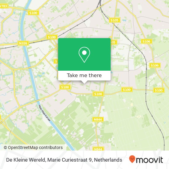 De Kleine Wereld, Marie Curiestraat 9 map