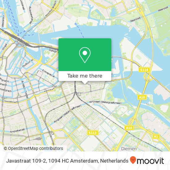 Javastraat 109-2, 1094 HC Amsterdam Karte
