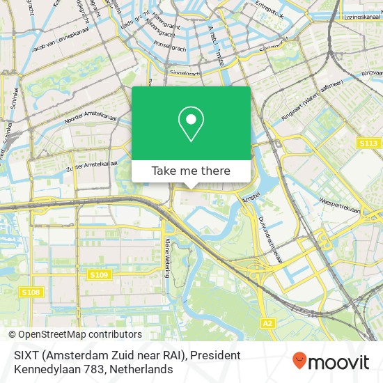 SIXT (Amsterdam Zuid near RAI), President Kennedylaan 783 map