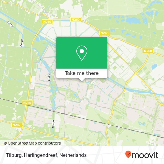 Tilburg, Harlingendreef Karte