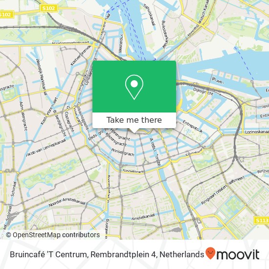 Bruincafé 'T Centrum, Rembrandtplein 4 map