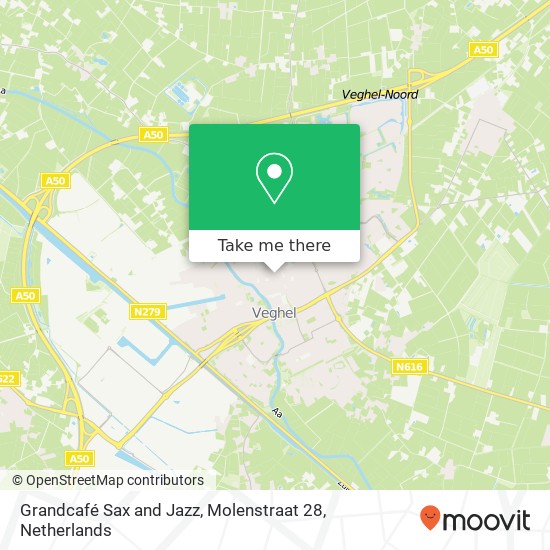 Grandcafé Sax and Jazz, Molenstraat 28 map