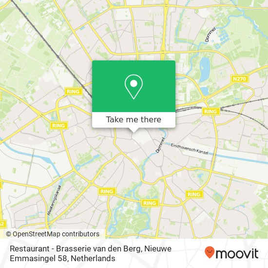 Restaurant - Brasserie van den Berg, Nieuwe Emmasingel 58 map