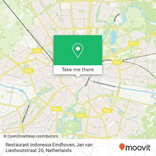 Restaurant Indonesia Eindhoven, Jan van Lieshoutstraat 20 map