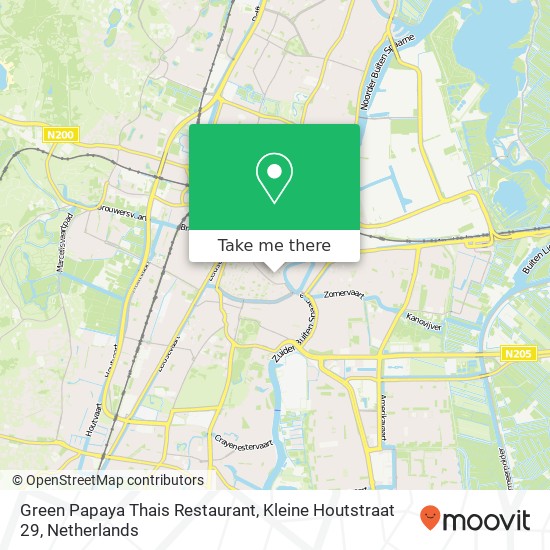 Green Papaya Thais Restaurant, Kleine Houtstraat 29 map