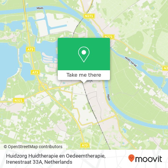 Huidzorg Huidtherapie en Oedeemtherapie, Irenestraat 33A Karte