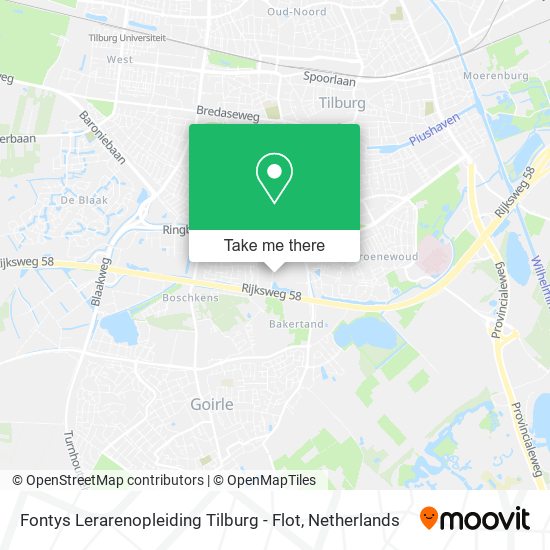 Fontys Lerarenopleiding Tilburg - Flot map