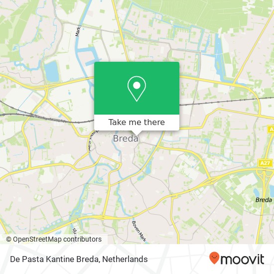 De Pasta Kantine Breda, Veemarktstraat 72 map