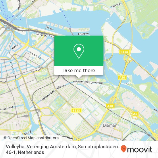 Volleybal Verenging Amsterdam, Sumatraplantsoen 46-1 map