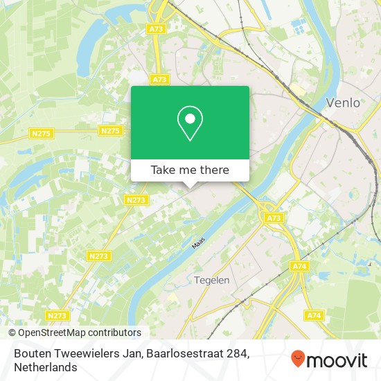 Bouten Tweewielers Jan, Baarlosestraat 284 map