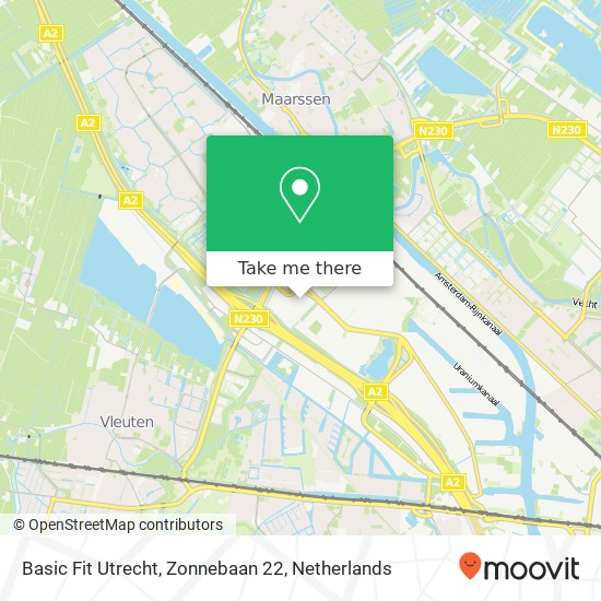 Basic Fit Utrecht, Zonnebaan 22 map