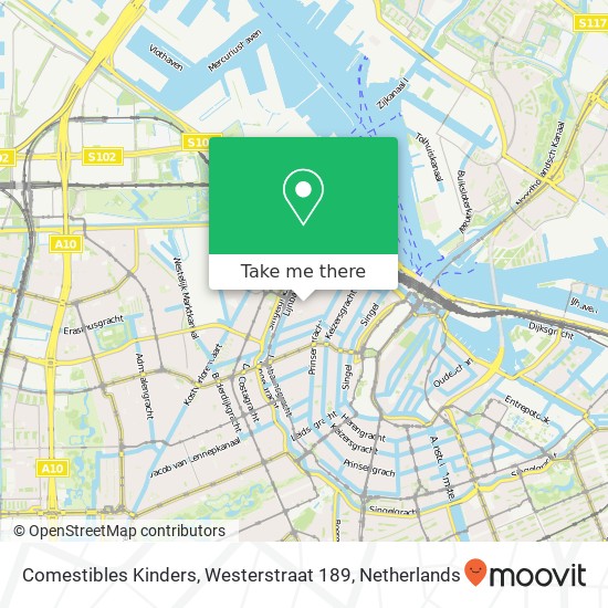 Comestibles Kinders, Westerstraat 189 map