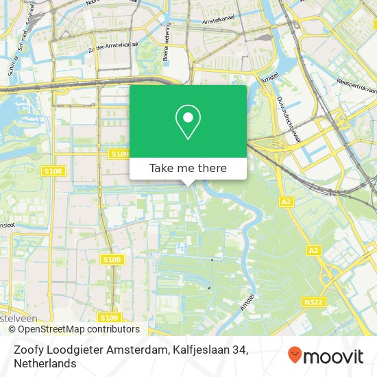 Zoofy Loodgieter Amsterdam, Kalfjeslaan 34 map