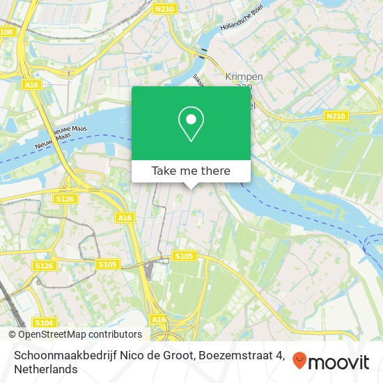 Schoonmaakbedrijf Nico de Groot, Boezemstraat 4 Karte