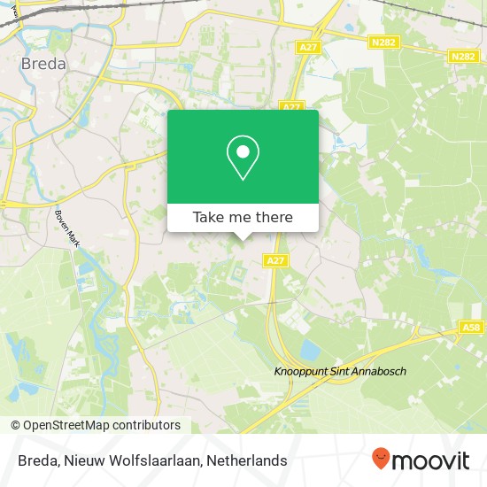 Breda, Nieuw Wolfslaarlaan Karte