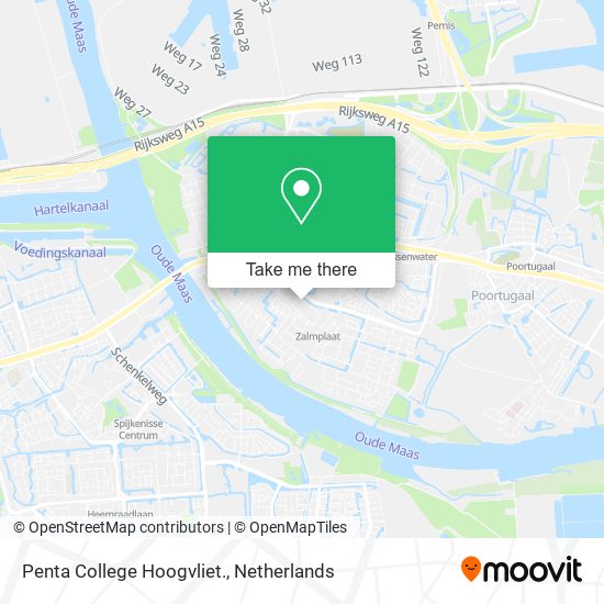 Penta College Hoogvliet. Karte