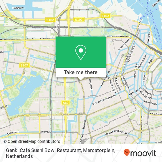 Genki Café Sushi Bowl Restaurant, Mercatorplein map