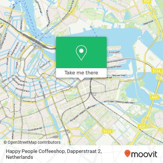 Happy People Coffeeshop, Dapperstraat 2 map