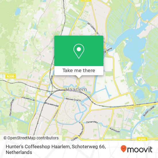 Hunter's Coffeeshop Haarlem, Schoterweg 66 map