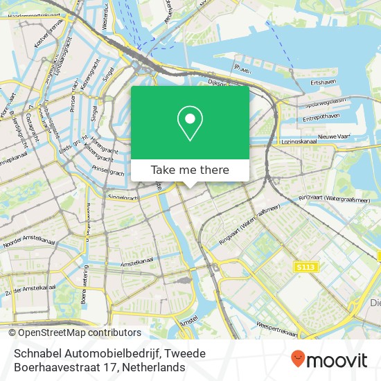 Schnabel Automobielbedrijf, Tweede Boerhaavestraat 17 map