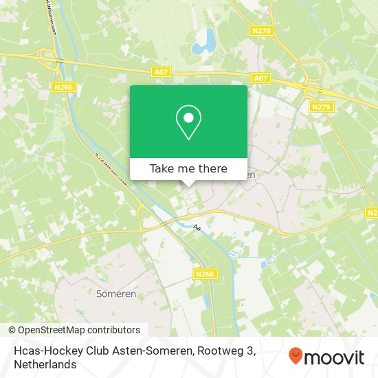 Hcas-Hockey Club Asten-Someren, Rootweg 3 map