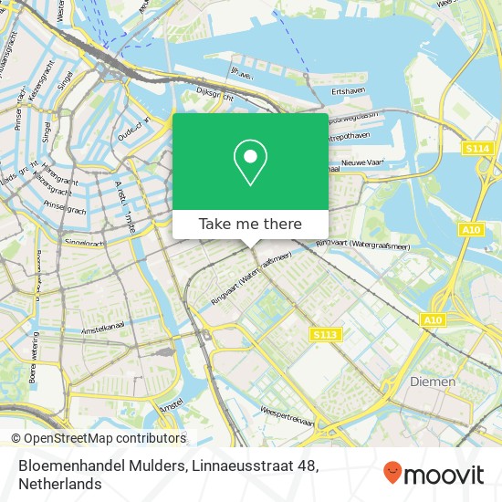 Bloemenhandel Mulders, Linnaeusstraat 48 map