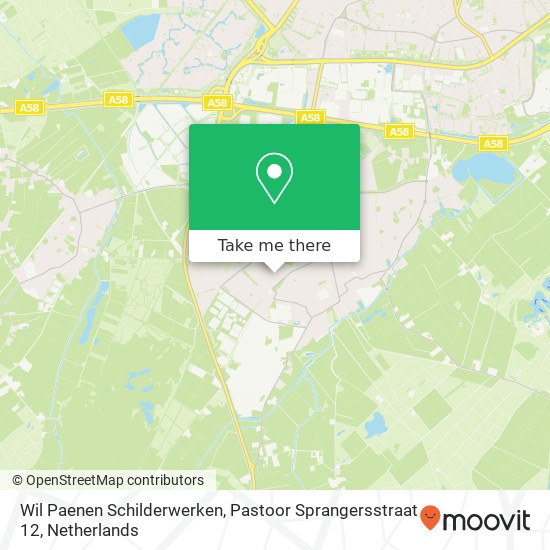 Wil Paenen Schilderwerken, Pastoor Sprangersstraat 12 map