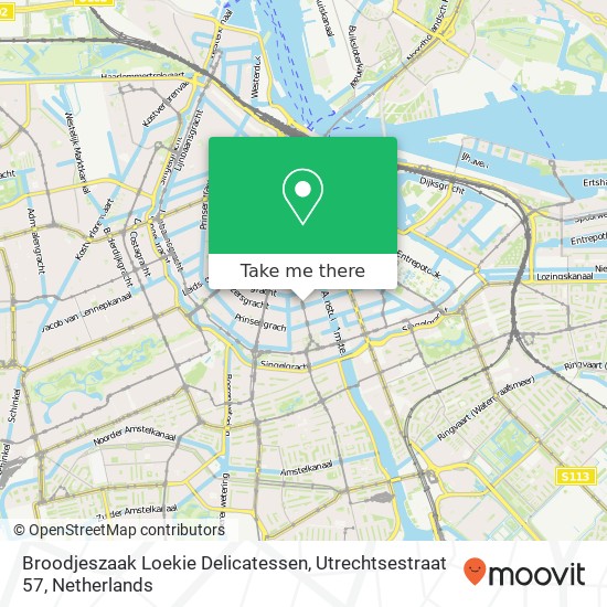 Broodjeszaak Loekie Delicatessen, Utrechtsestraat 57 map